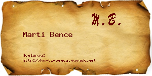 Marti Bence névjegykártya